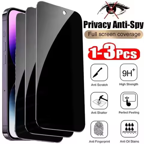 1-3Pcs Privacy Tempered Glass Screen Protector Anti-Spy for Realme 2 3 5 Pro Q 5i 6i U1 Q5i X2 Pro N