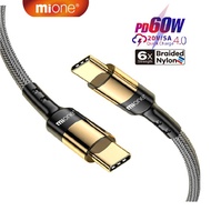 Mione Golden Plated 65W Charger Type C To Type C Cable USB C To Type C Cable 65W Fast Charge 5A Quic