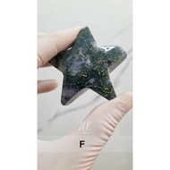 Moss Agate Crystal Crescent Moon Heart Cloud Home Decoration