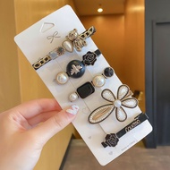 6PC Retro Hairpin Korean Hairpin Set Pearl Hairpin Bangs Clip Word Clip Fashion Hair Accessories Pen