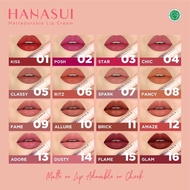 1 BOX isi 12pcs (Bisa Pilih Warna) Hanasui mattedorable lip cream lipstik Cair Tersedia 16 warna