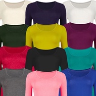 Size S-6XL [Harga Borong] Long Sleeves Muslimah Inner Baju Under Shirt / Lengang Panjang Inner Perem