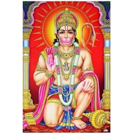 Latest Jai Hanuman Ashirwad Golden Zari Artwork Photo Poster Big Religious Decoration Classical canv