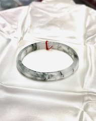 冰種 天然翡翠 緬甸 A玉 玉鐲 • 冰玻種花青飄花貴妃鐲