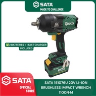 (D5) SATA 151076U 20V LI-ION BRUSHLESS IMPACT WRENCH 1100N.M(6.0AH*2) *2 BATTERIES + 1 FAST CHARGER 