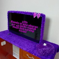 3in1 ribbon tv headband size 40-43 inches + 50x150 tablecloth + fur tissue cover