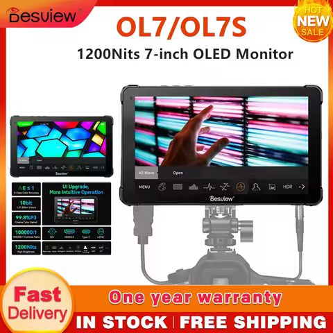 Monitor-Desview OL7/OL7S OLED Monitor 1200Nits 7-inch HD2.0 60Hz Input/Output 4K60 Touch Screen Moni