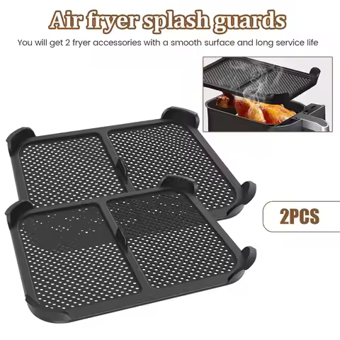 2Pcs Air Fryer Splatter Guard Heat Resistant Air Fryer Splatter Screen for Ninja Foodi Max Double Zo