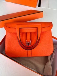 Hermes Halzan 25 鉛丹橙 0X Orange Minium PHW