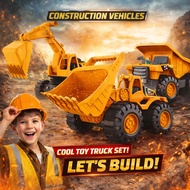 Simulation Backhoe Toy Car Truck Construction Toys For Children Strong Material Durable