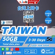 eSIM Taiwan 3~30days 30GB High Speed Data Unlimited Taiwan Chunghwa Travel Sim Card 台湾上网卡【Total Data
