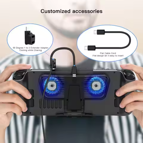 Steam Deck Cooling Fan, Dual Cooling Fan for Rog Ally, Nintendo Switch, Switch OLED or Steam Deck wi