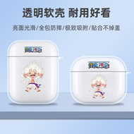 เคส AirPods แบบโปร่งใสอ่อนนุ่ม ดีไซน์ Nika Luffy การ์ตูน
