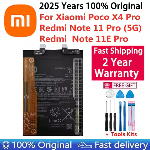 2025 Years 100% Original BN5E Battery For Xiaomi POCO X4 PRO / Redmi Note 11 Pro / 11E Pro 5G High Q