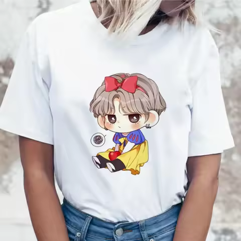 Kpop T Shirt JIN SUGA J HOPE Women JIMIN V JUNGKOOK Top Tshirt for K Pop Korean Tees Funny Graphic F