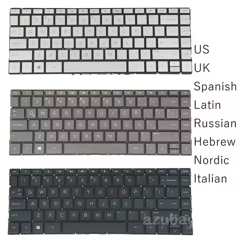 Backlit Keyboard US UK LA Spanish Russian Hebrew Nordic Compatible with HP Pavilion 13-an Spectre 13