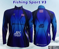 JK FISHING SPORT V3 เสื้อตกปลามอไซร้จักรยานแขนยาว JK Thailand กันยูวี80% แห้งเร็ว ผู้ชาย ผู้หญิง สำห