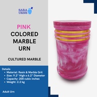 [saraurnsph] Pink Colored Marble Urn Cultured Marble Pink Urn Marble Urn for Adult Human Ashes