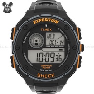 TIMEX TW4B24200 Men's Digital Watch Expedition Vibe Shock 50mm Resin Strap Black Orange *Original