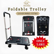 4 Wheels Foldable Trolley Load 90KG/137KG Hand Truck Hand Trolley Push Cart