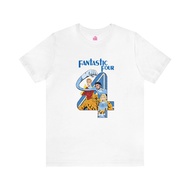 Baju Fantastic Four T-Shirt Fantastic 4 First Steps T-Shirt 100%Cotton Short Sleeve Lelaki & Wanita 