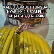 Kabel NYAF 1 X 2.5mm Serabut 50 Meter Kabel Tunggal Serabut MERAH HITAM KUNING HIJAU BIRU