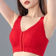 Women's Plus Size No Sponge Lace Sexy Bra Wireless Full Cup Big Saiz Women Gathered Bra 34/75C-52/12