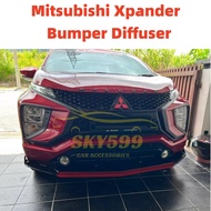 Mitsubishi Xpander Front Bumper Diffuser Lip Wrap Angle Splitters Color Black Carbon