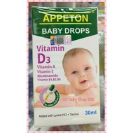Appeton Baby Drops with Vitamin D3, Vitamin A, Vitamin E, Nicotinamide, Vitamin B1, B2, B6. (30ml)