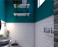keramik dinding tembok kamar mandi toilet wc bevel 10x20 cm kekinian
