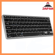 [Direct from Japan][Brand New]Bluetooth Wireless Keyboard BT3.0/5.0/2.4GHz 3-Mode USB Rechargeable Quiet Thin Keyboard Lightweight English Array 3 Devices Connectable Tablet Android/Windows/Chrome/iPad/Mac/iOS/Surface Grey
