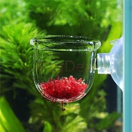 authentic Large Glass Feeding Cup Brine Shrimp Live Red Worm Fish Feeder Aquarium Fish Tank Planting