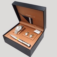 CALVNBOLO Watch Set For Men Analog Steel Strap jam lelaki  CALVNBOLO 007