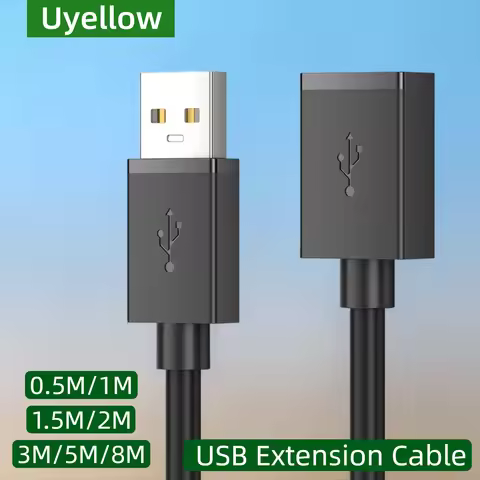 Uyellow 2.0 Usb Extension Cable 5m 10m 3m 2m 1m 50cm 8m Male to Female for Laptop PC Smart TV U Disk