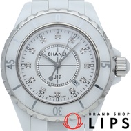 Chanel J12 Watch 33mm 12P Diamonds J12 33mm H1628 Box Warranty Ceramic Ladies Watch White Polished E