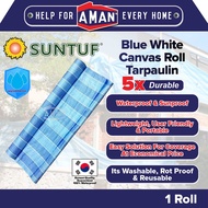 SUNTUF Blue White Canvas Roll Tarpaulin 6ft x 40ft(12M) / Kanvas Biru Putih