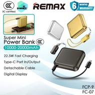 【3C Certified】Remax FCP-9 10000mAh Powerbank Super Mini Power Bank Remax FC-07 20000mAh Powerbank Re