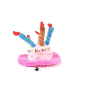 LILIN Cake Plush Squeaky Dog Toy Birthday Cake Dog Toy Candle Hat