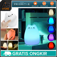 (BERKUALITAS) Lampu LED 7 Warna Model Kucing Multifungsi / lampu hias tumbrl dekorasi kamar tidur ru