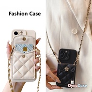Classic Camellia Card Bag Case With Metal Chain For Samsung Galaxy J6 Plus J4 Plus J2 Prime A7 2018 