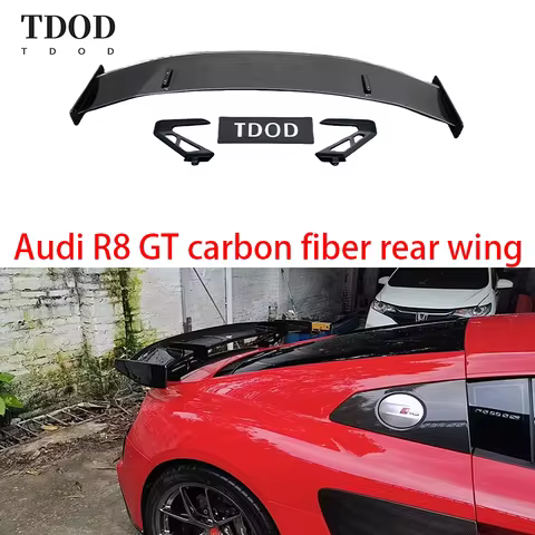 For Audi R8 V10 GT Performance Coupe Carbon Fiber Car Trunk Spoiler Protector Racing Body Kit Wing L