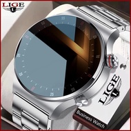 LIGE New Bluetooth Call Smart watch Men Full touch Screen Sports fitness watch  Multi-movement Waterproof Smart Men watch For Android ios + Box