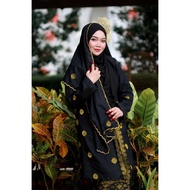 BAJU KEBARUNG SONGKET TENUN BUNGA TABUR DAN VEIL