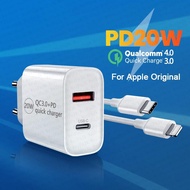 USB ดั้งเดิม C 20W ชาร์จเร็วสำหรับ iPhone 12 13 14 11 Pro Max AirPods iPad Huawei Xiaomi Samsung ที่ชาร์จ USB สายชาร์จ