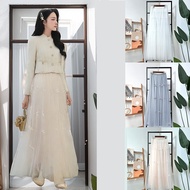 98CM 88CM 78CM (140-170cm Height) Korea Fashion Women Fluffy Flowy Skirts Mesh Tulle Ribbon Maxi Ski