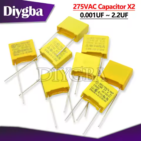10PCS X2 Safety capacitor 10mm ~ 22.5mm 275VAC 0.022UF 0.047UF 0.1UF 0.15UF 0.22UF 0.33UF 0.47UF 0.6