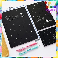 DP Black Notebook Contains 28 Black Sheets Black Paper Notebook Size B5 A6 A5 Black Paper Plain Note