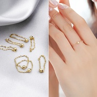 14K Gold Ring Bead Soft Chain Jewelry