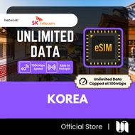 【Korea eSIM】【Local eSIM - Unlimited @ 100 MBPS】Korea eSIM for Tourist 韩国手机卡 eSIM 韩国旅游 eSI Korea eSIM