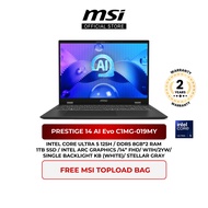MSI Prestige 14 AI Evo C1MG-019MY (14" FHD/ Intel Core Ultra 5 125H /Intel® Arc Graphics / 1TB SSD /DDR5 8GB*2/W11H/2YW)